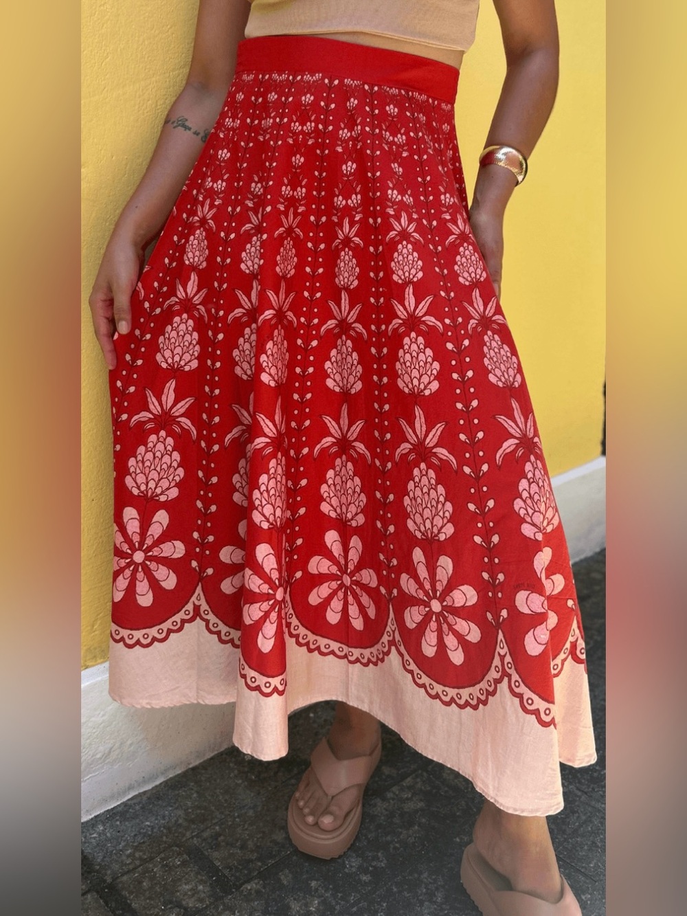 Farm Rio Brasil Caetana Flared Skirt Bohemian GG Large